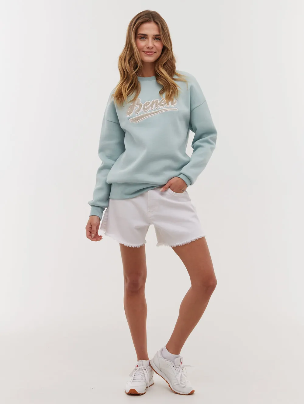 Steffi Retro Logo Crew Neck Sweatshirt Myth Soul HypoallergenicTextile