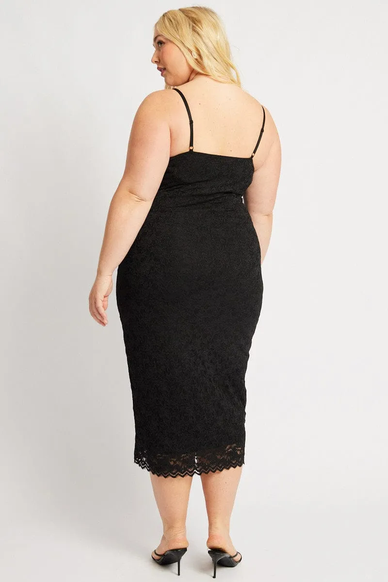 Black Lace Bodycon Midi Dress Southern Belle Palace View