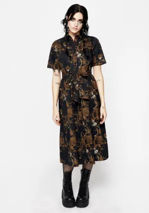 Shell Path Day-to-night versatile dress Underworld Cotton Midi Shirt Dress