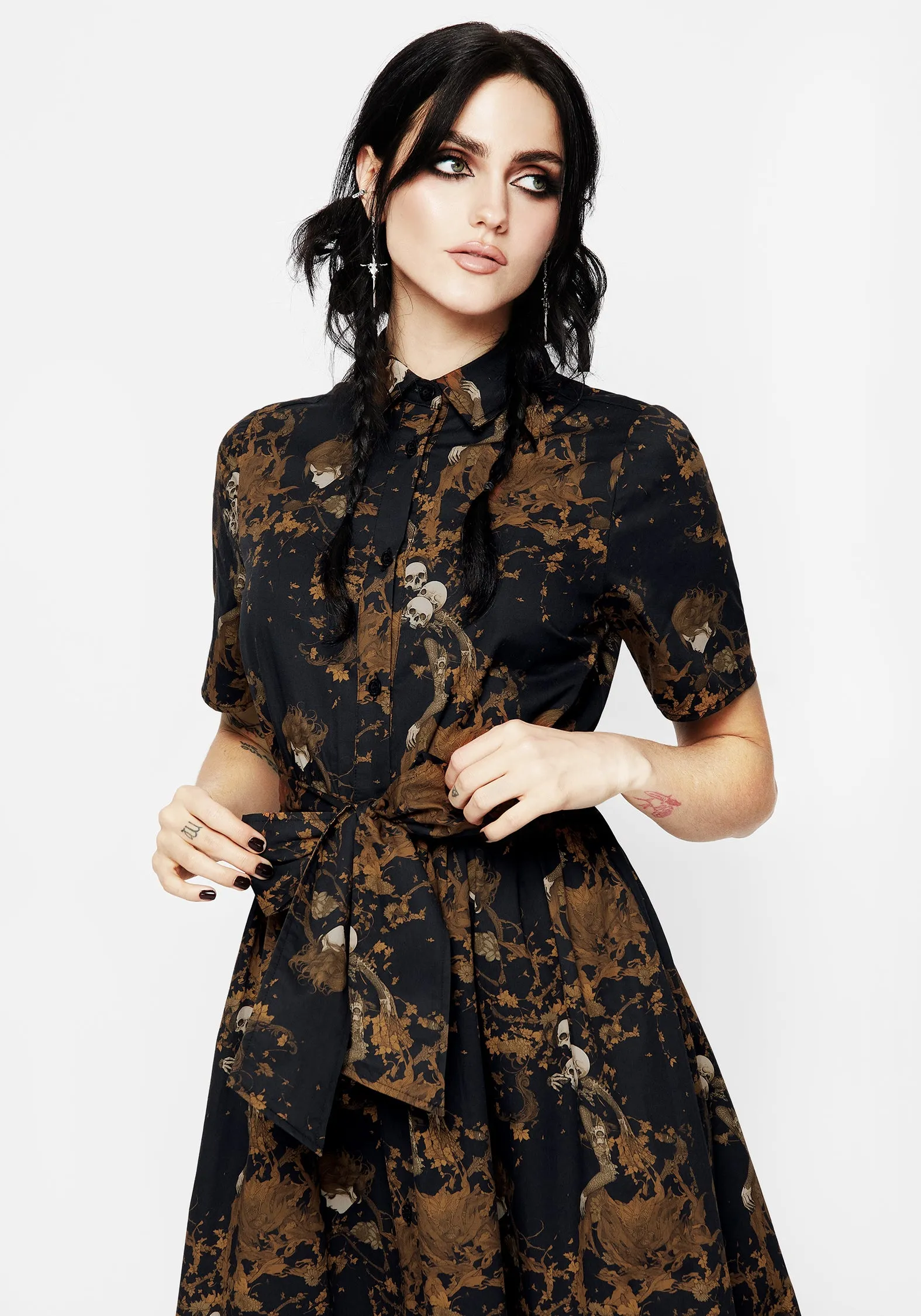 Underworld Cotton Midi Shirt Dress Layering friendly Day To Night Look