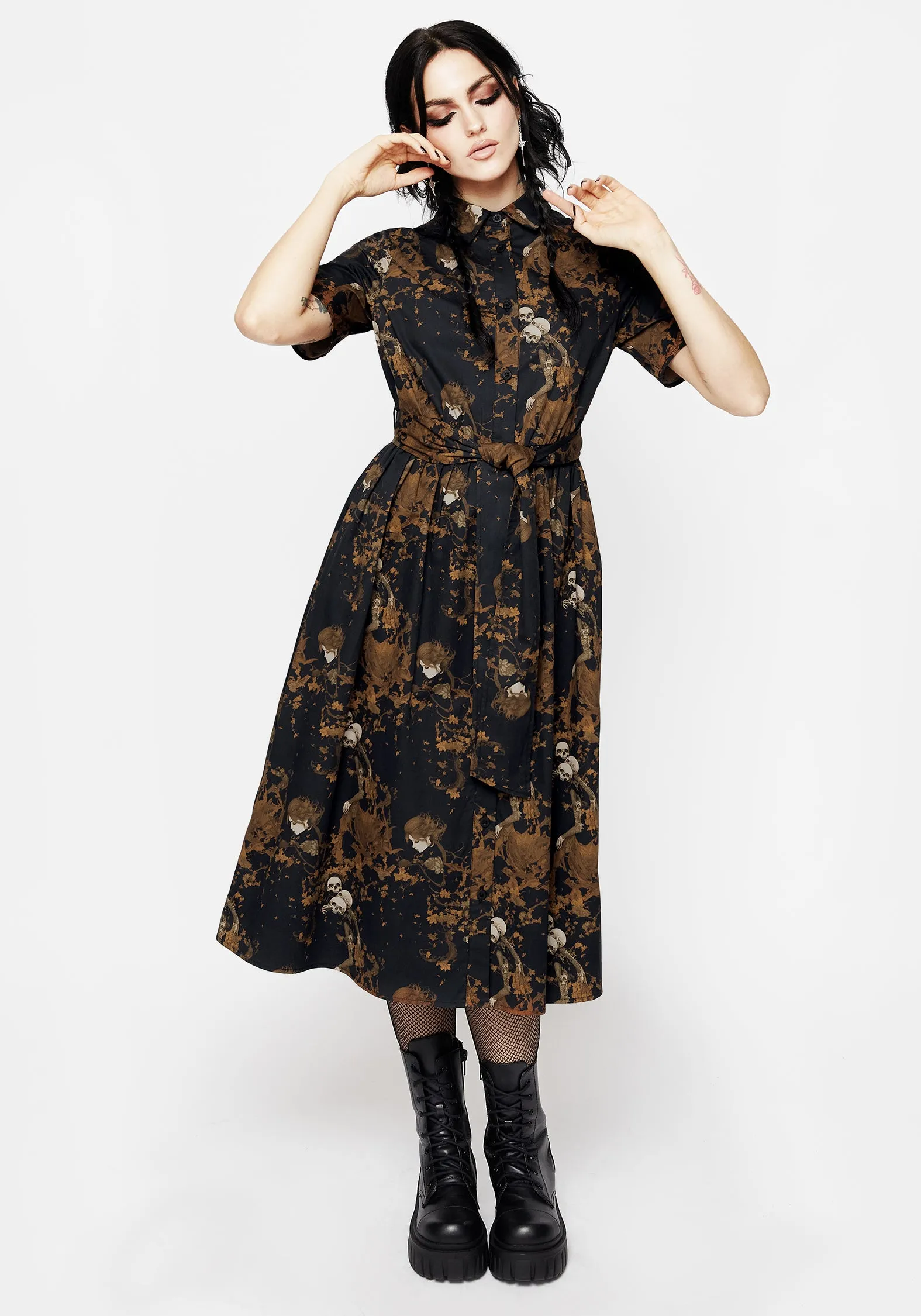Underworld Cotton Midi Shirt Dress Effortless chic dress