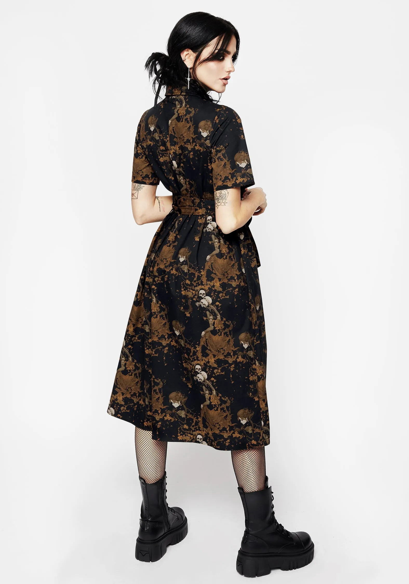 Metro Stop City Prep Underworld Cotton Midi Shirt Dress