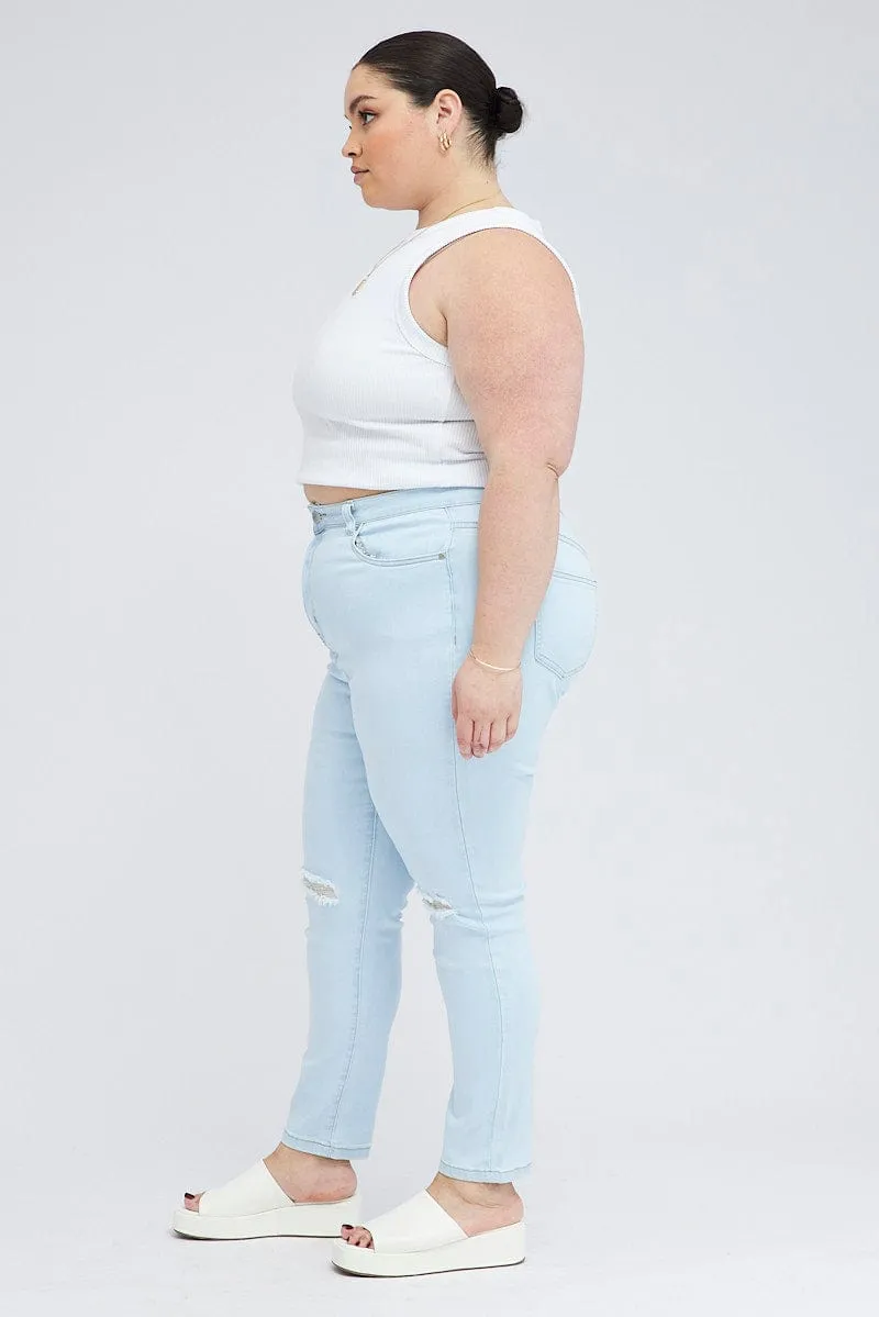 Fashion Lover Youth Style Smooth Denim Skinny Jeans High Rise