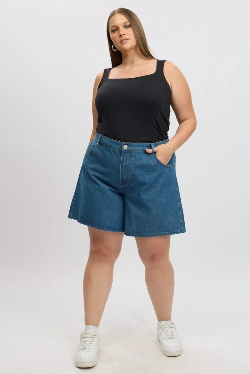 Black Tank Top Sleeveless Supersoft FrictionResistantFabric