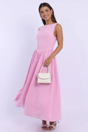 Sail View Pink Dropped Waist Maxi Dress