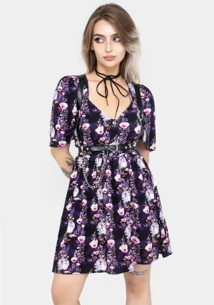 Dress for casual outings Floral Print Socordia Floral Moon Button Front Mini Dress