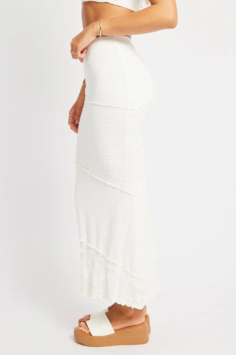 Fall Favorite White Midi Skirt Texture