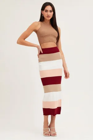 Gentle Comfort Multi Knit Midi Skirt