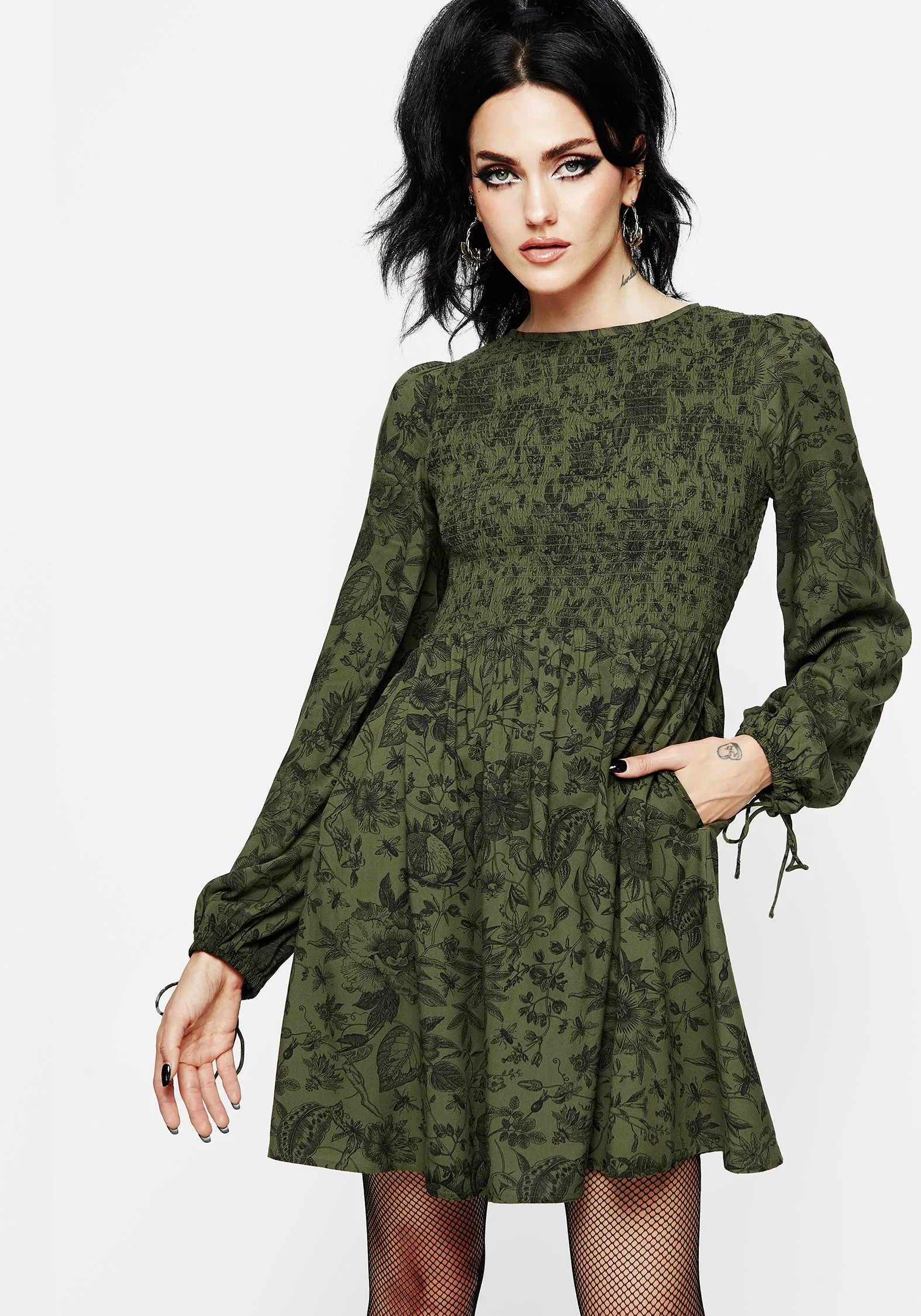 Meadowflowers Floral Print Mini Dress Bohemian Chic Urban Chic