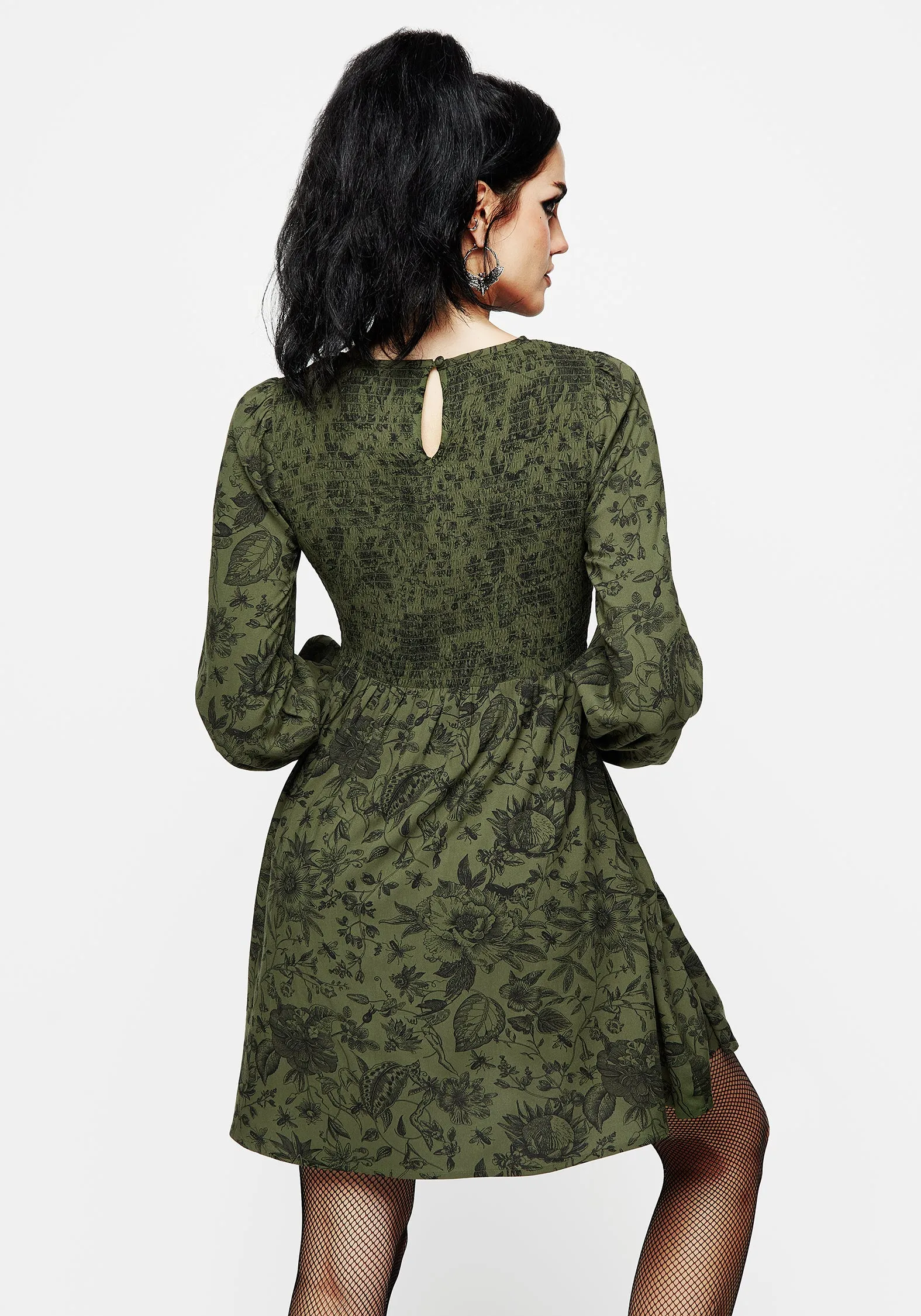 Charming Look Vibrant Prints Meadowflowers Floral Print Mini Dress
