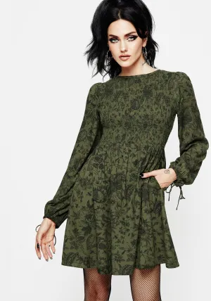 Meadowflowers Floral Print Mini Dress Bohemian Chic Urban Chic
