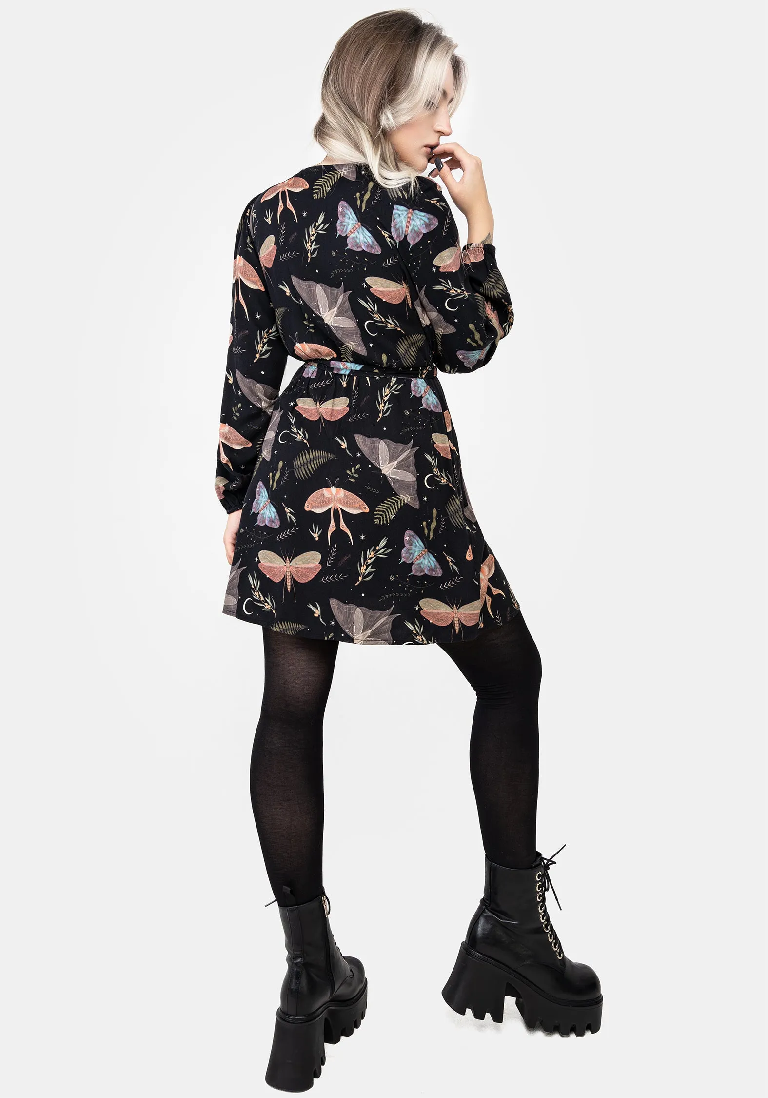 Nightmoth Mini Wrap Dress Floral design Relaxed Design