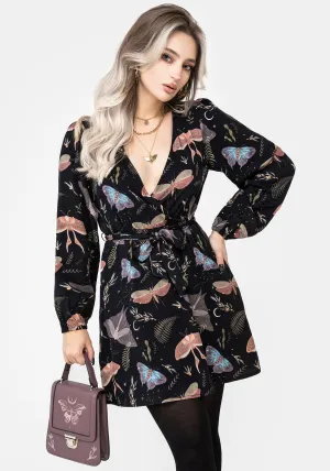 Club Glow Nightmoth Mini Wrap Dress