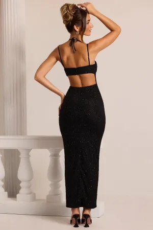 Embellished Cowl Neck Maxi Dress in Black Whether worn for a casual day out or an evening event this maxi dress always looks chic Comfortable weekend dress