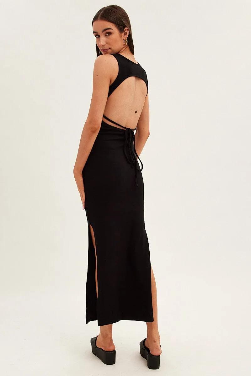 Black Maxi Dress Sleeveless Bodycon Rib Flowing long gown The simple yet stylish design of this maxi dress makes it an ideal choice for any occasion
