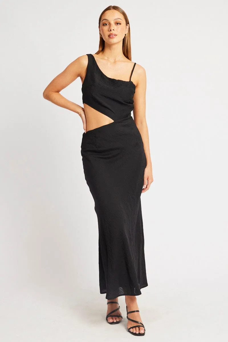 Black Maxi Dress Cut Out Detail Iron Gate Galaxy View