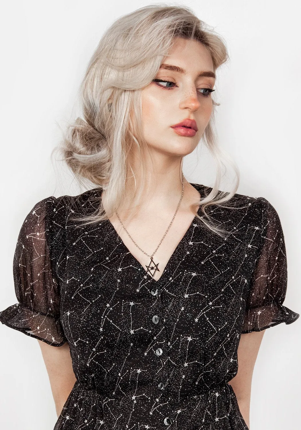 Effortless Chic Wear Spectral Button Up Dress