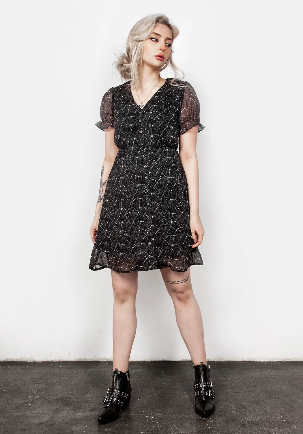 Spectral Button Up Dress Heat Glow