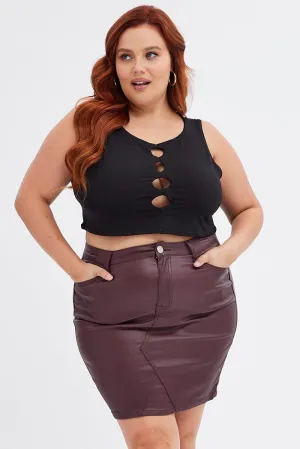 Purple Mini Skirt Earth Tones