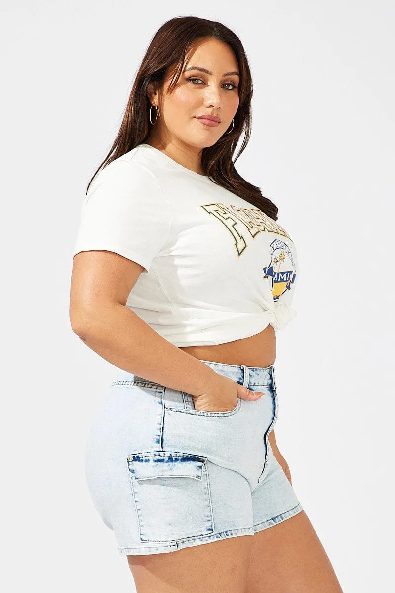 Denim Skinny Shorts Mid Rise Utility Stretch Skin Hug Casual Chic