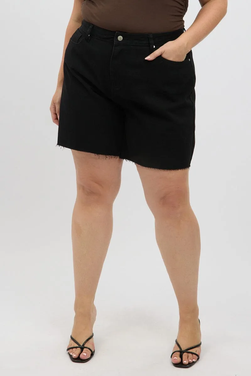Work Mix Swim Easy Black Jorts Mid Rise