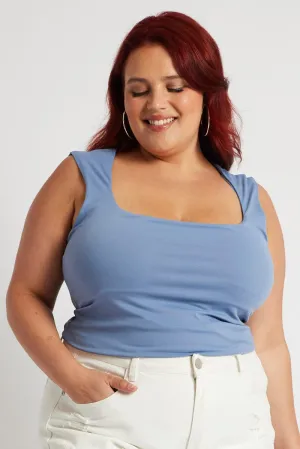 Blue Tank Top Scoop Neck Supersoft Comfortable Pants HygroscopicFiber