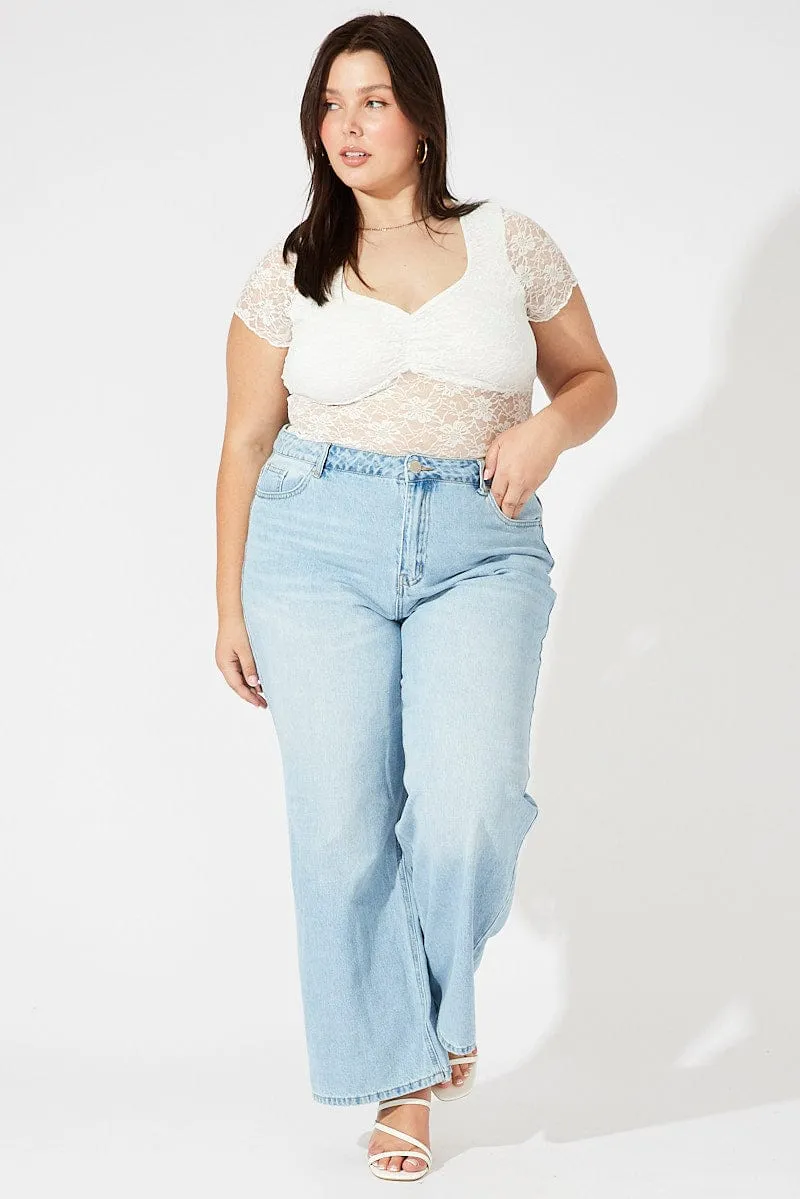 Balanced Piece Denim Wide Leg Jeans High Rise