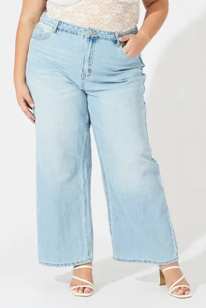 City Life Style Denim Wide Leg Jeans High Rise