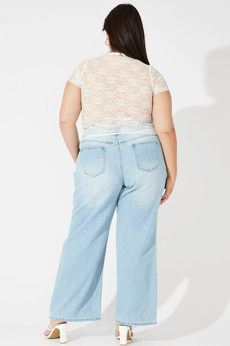 Denim Wide Leg Jeans High Rise Brunch Outfit Trend Setter