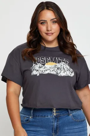 Eco-friendly Grey Crop T-shirt Grand Prix Short Sleeve Semi