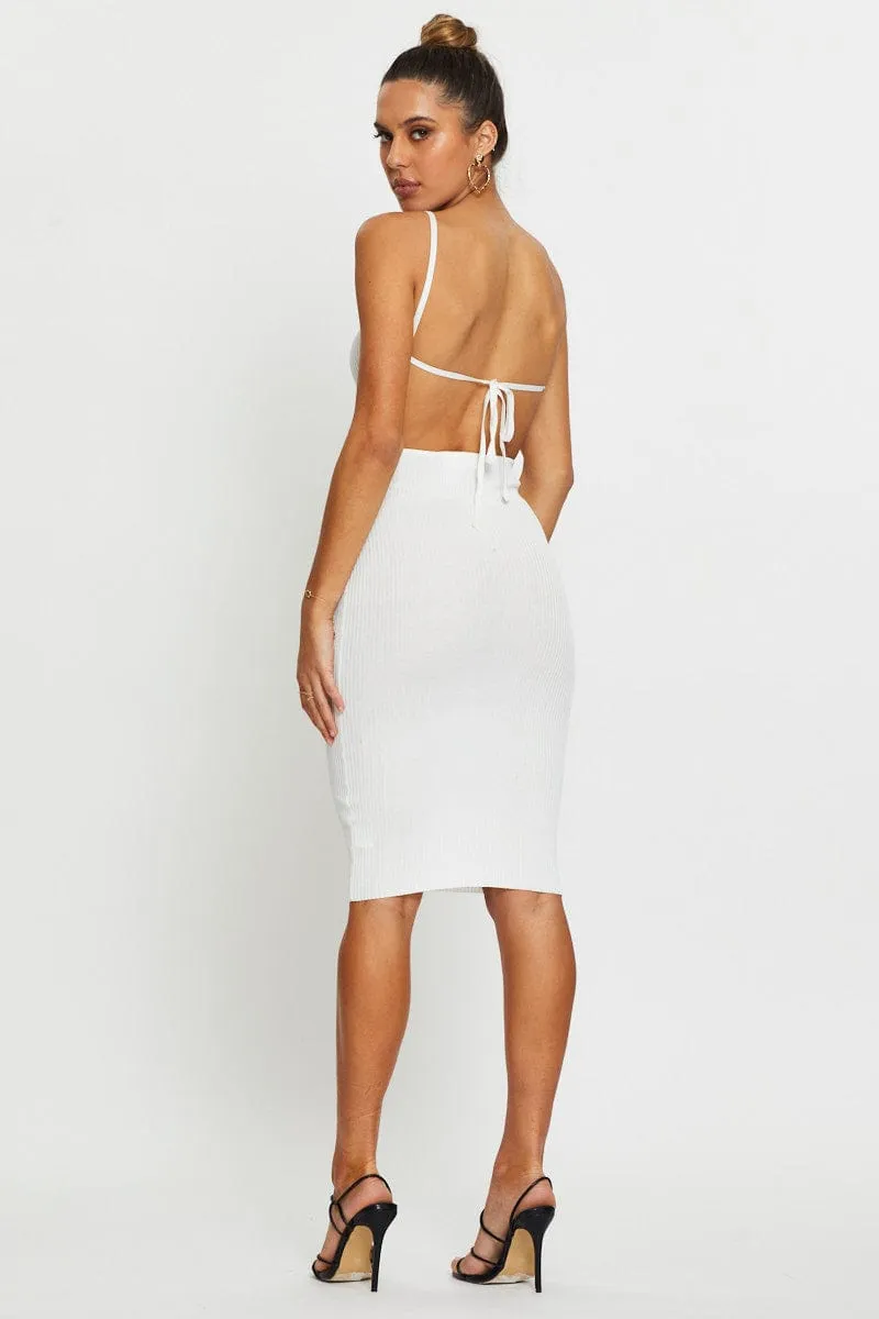 Motion Core White Bodycon Dress Knit