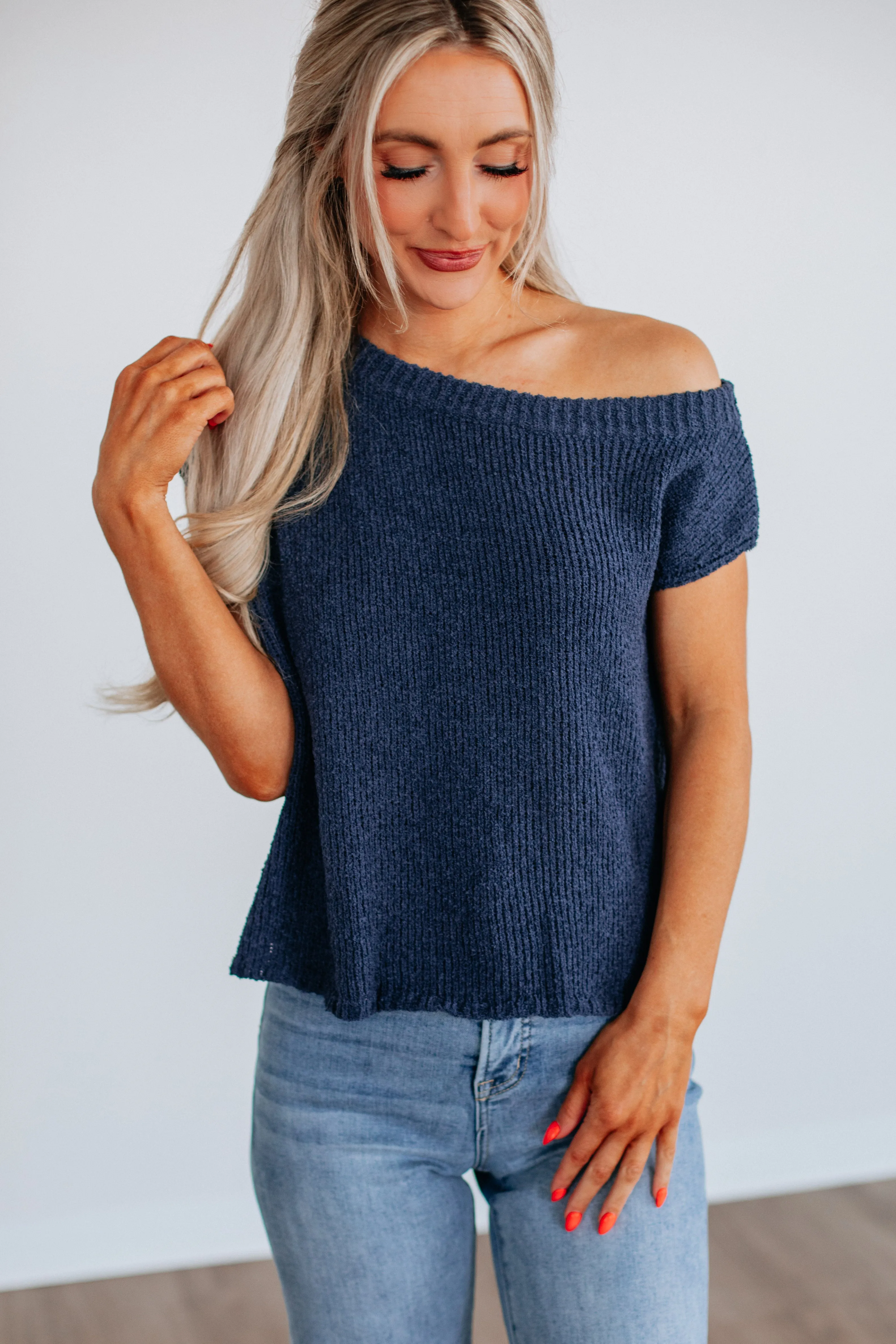 Cerissa Off The Shoulder Sweater Comfy Knitwear Look Non Restrictive Cut
