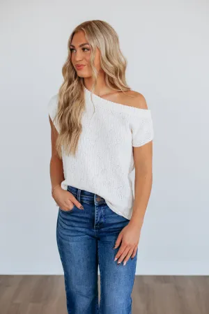 Cerissa Off The Shoulder Sweater Soft Texture Winter Cozy