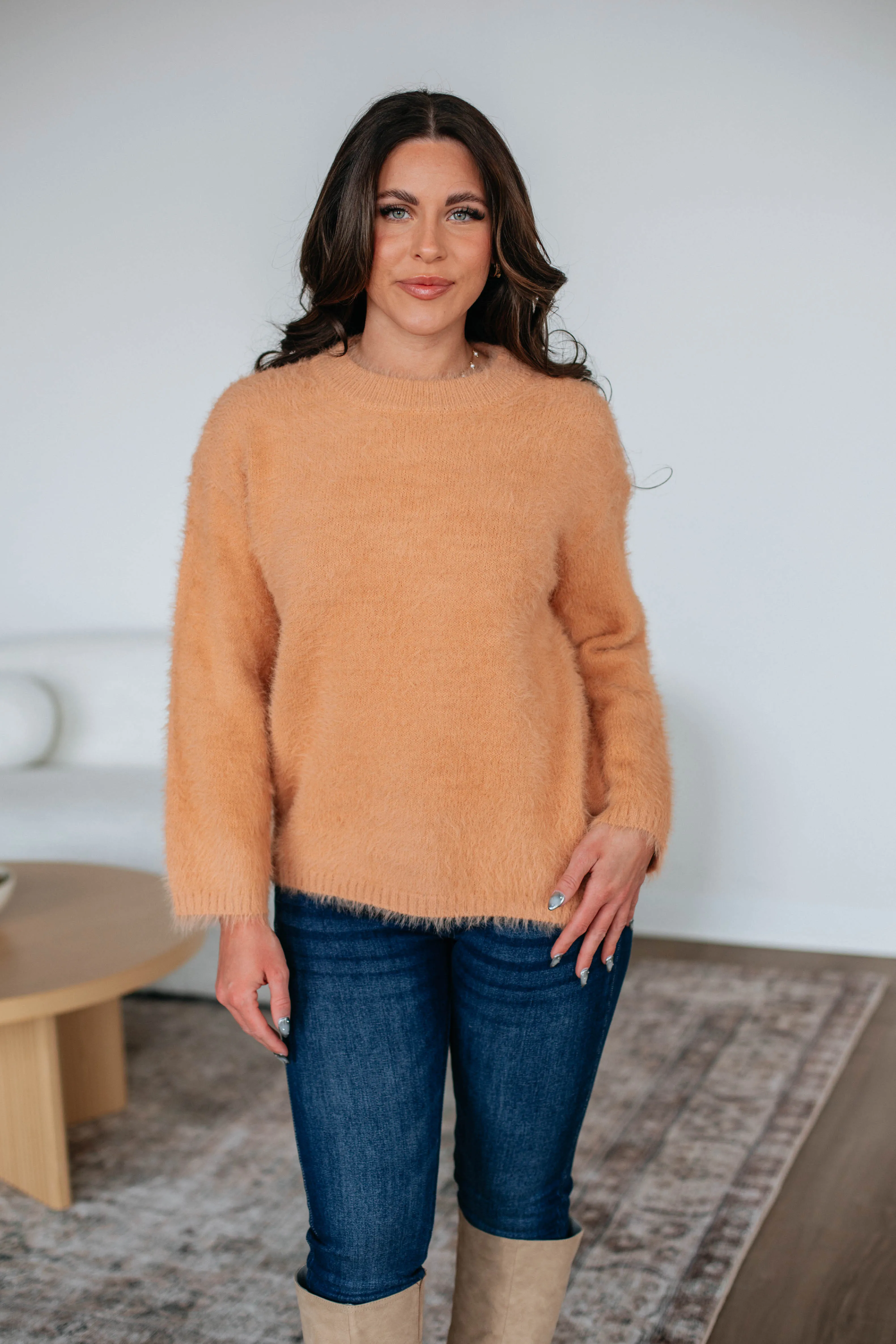 Everly Sweater - Light Camel Reinforced Shoulder Seams