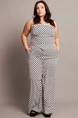 Desert Heat Free Shape White Stripe Stripe Scarf Cami Crop Top