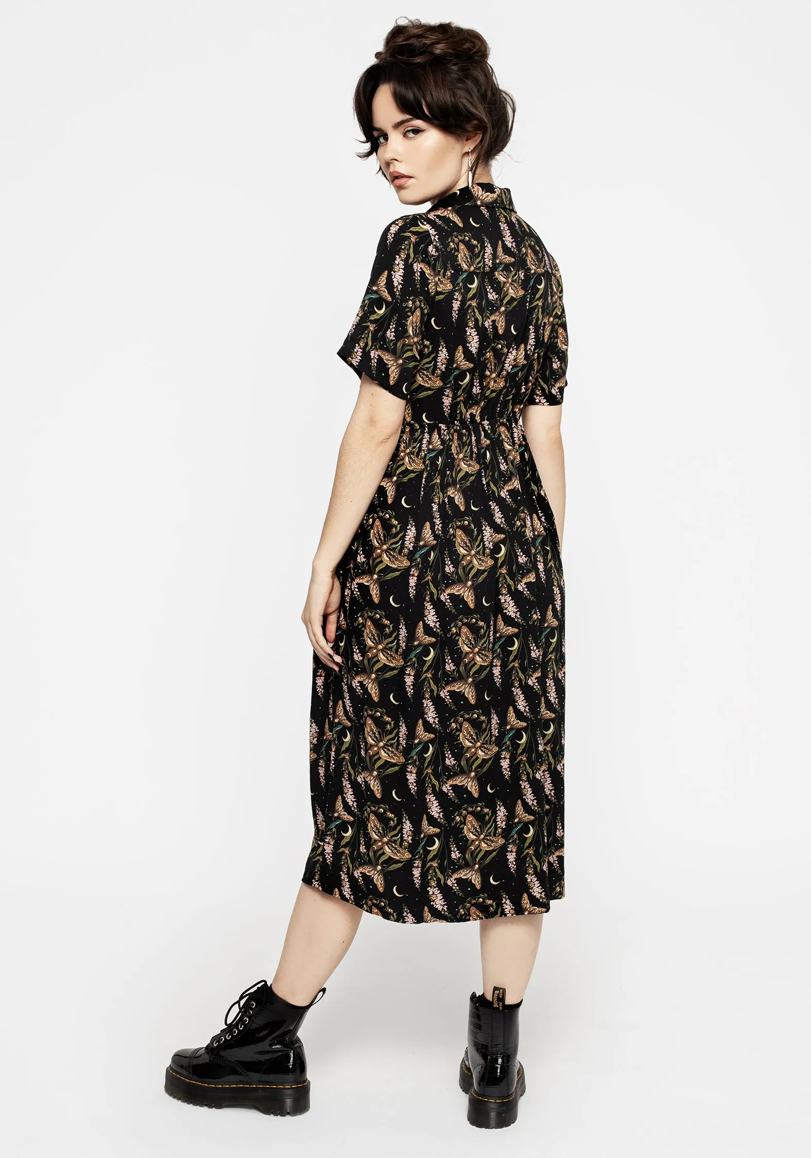 Polished Comfort Glam Lady Atropos Midi Shirt Dress