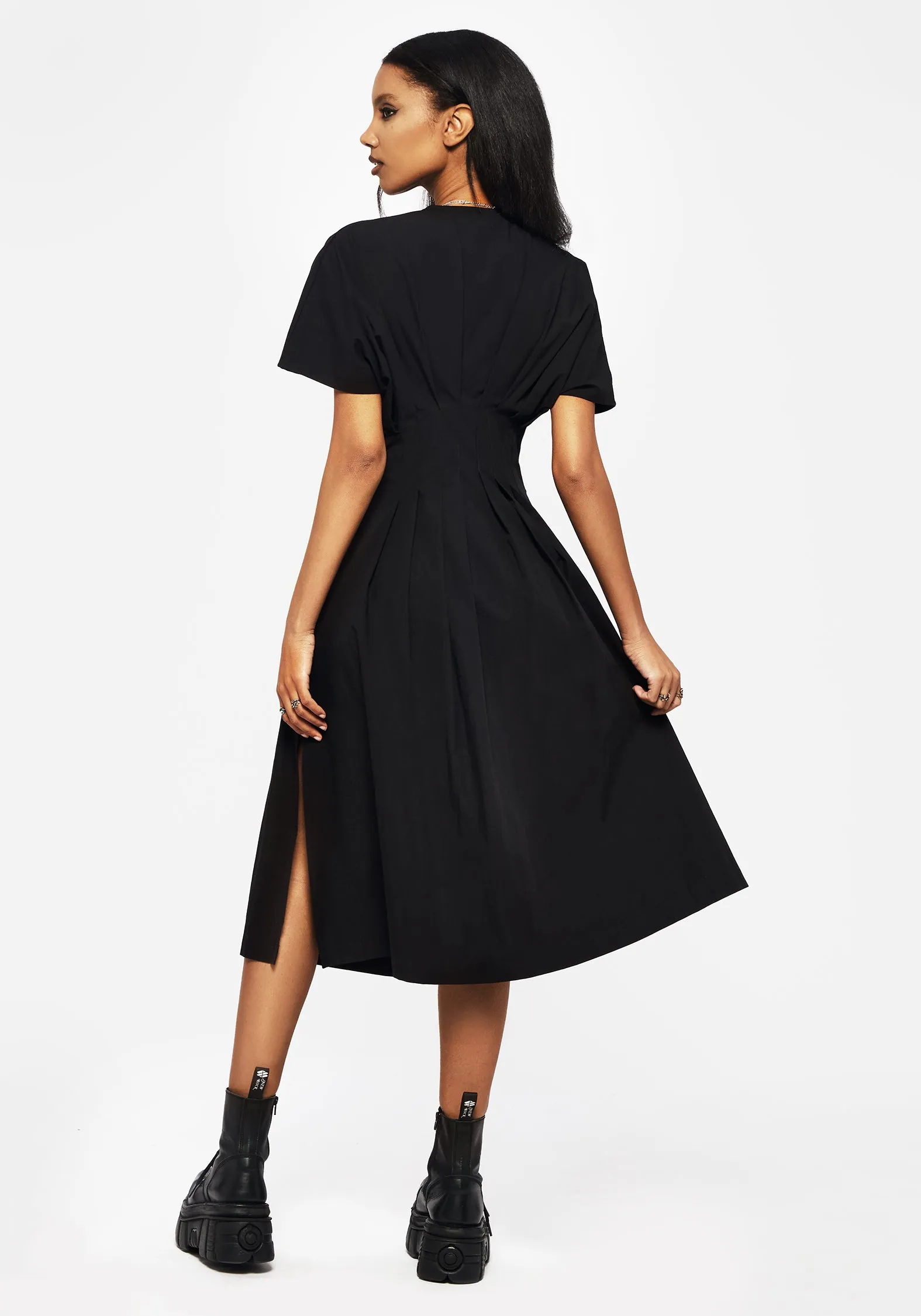 Charming Style Finis Cotton Button Up Midi Shirt Dress