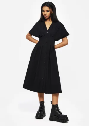 Casual Glam Finis Cotton Button Up Midi Shirt Dress