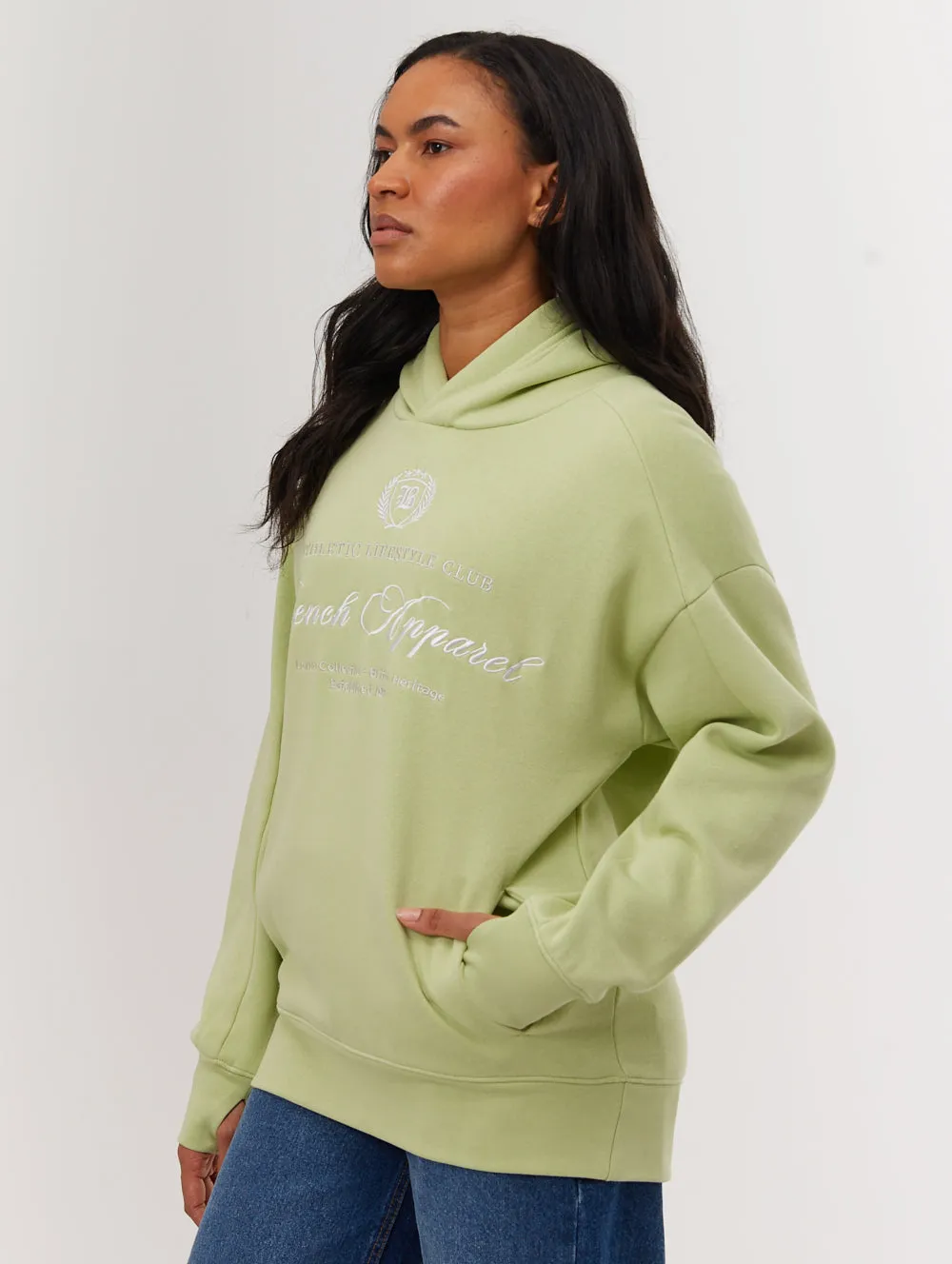 Focus Mood TearResistantMaterial Contessa Script Graphic Oversize Hoodie