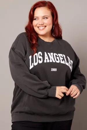 Black Oversized Sweater Long Sleeve Crew Neck group wear