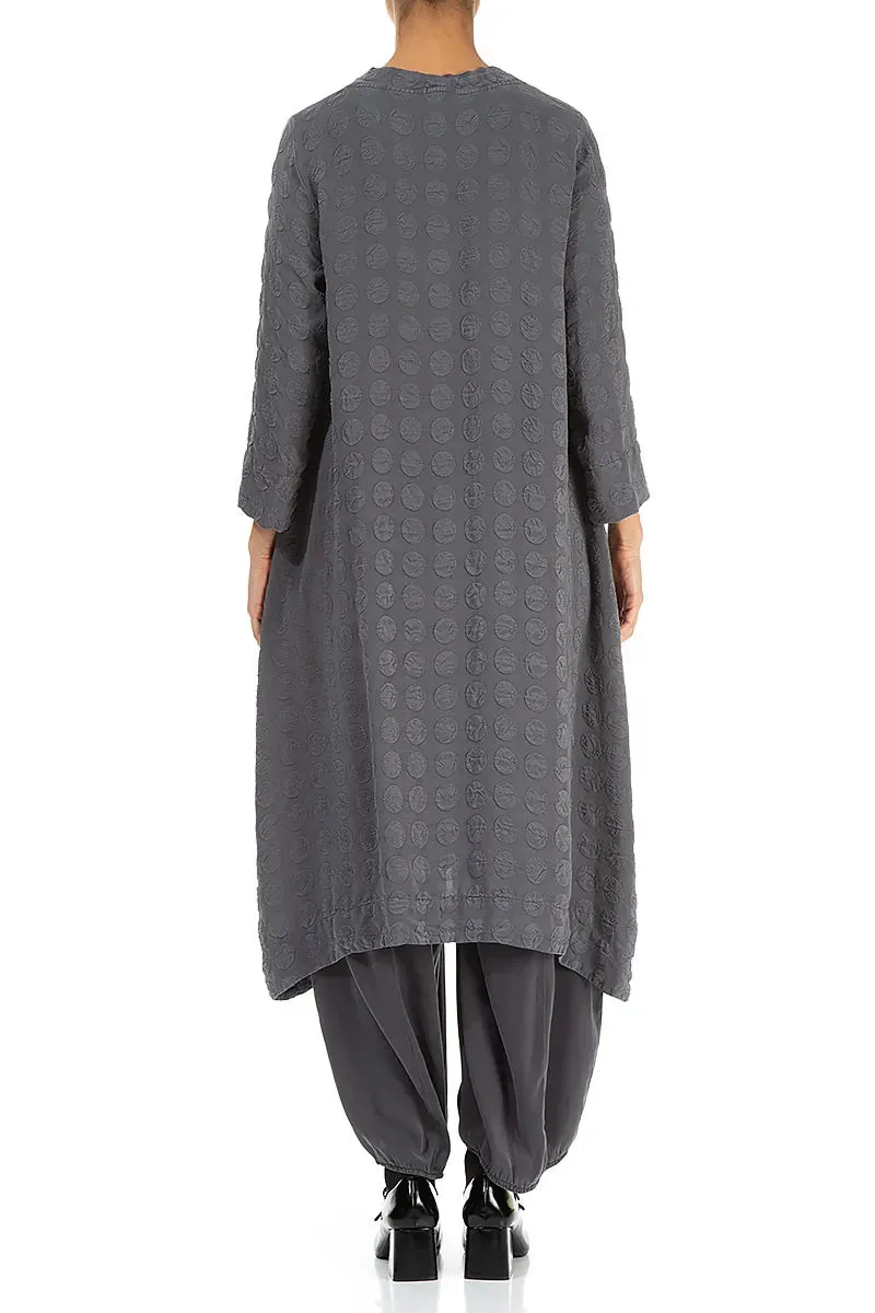 Square Neck Bubble Grey Silver Silk Dress SustainableCertified Utility Mode