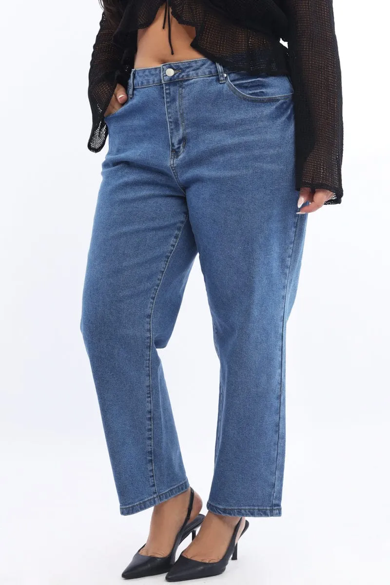 Denim Mom Jeans High Rise Nature Lover Gym Ready Music Event