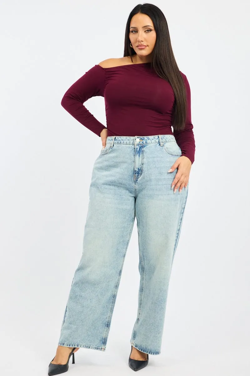 Denim Baggy Jeans Mid Rise Neutral design