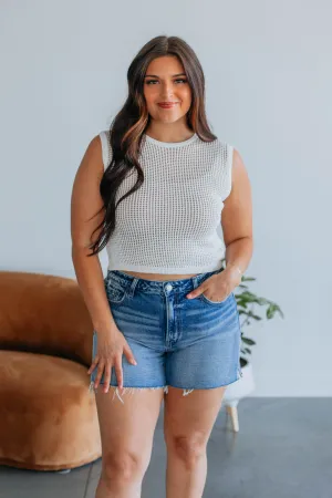 Long Comfort Esmeralda Crochet Tank - Ivory