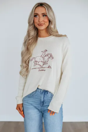 Simple Knitwear Knitted Fashion Cowgirl Club Sweater
