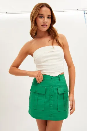 Gentle Comfort Green Cargo Skirt Mini High Rise