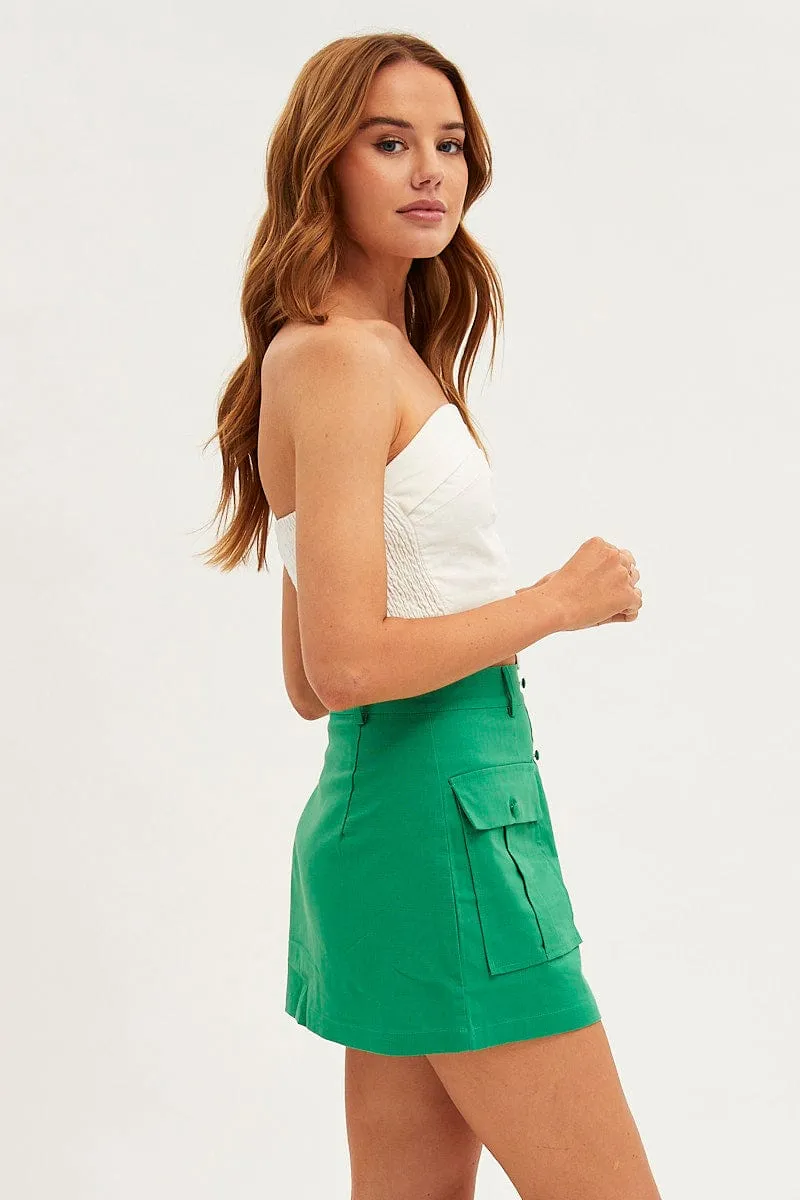 Green Cargo Skirt Mini High Rise personalized option