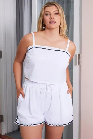AntiBacterialTreatment Epic Core White Cami Top Crop Ric Rac
