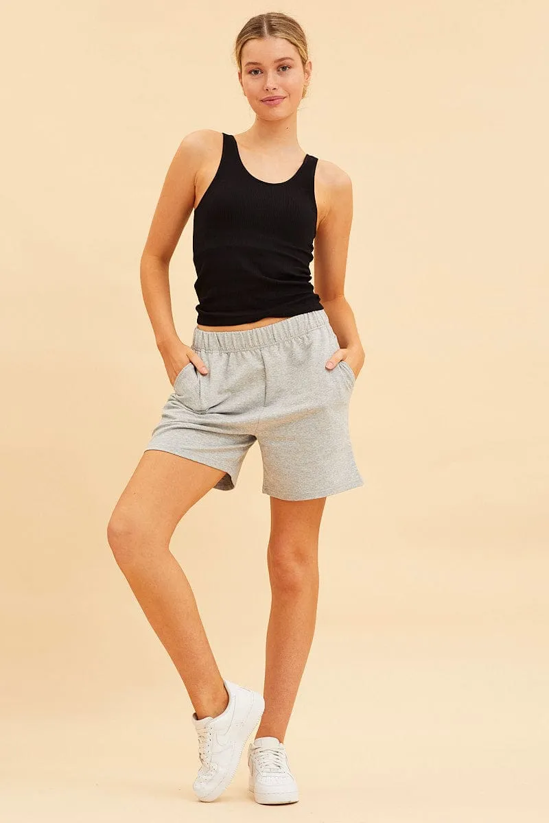 Still Glow Kid Play Black Seamless Tank Full Length Sleeveless Soop Neck