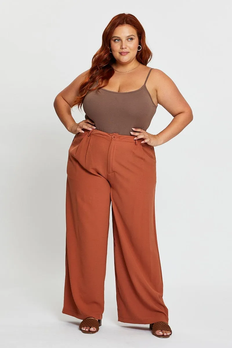 Warm Pullover Easy Go Brown Jersey Bodysuit Round Neck